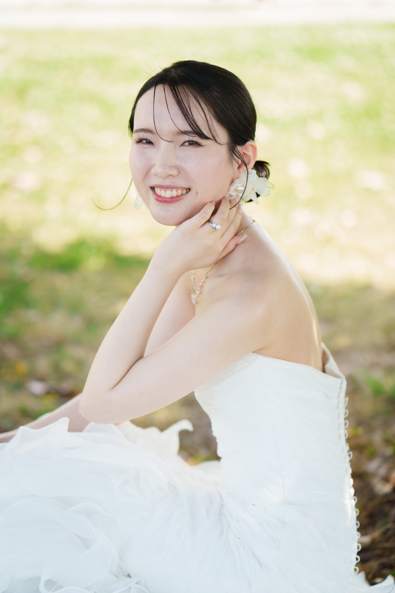 新婦さまのナチュラルな美しさを残したソロカット。