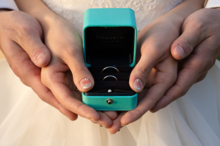 黄金色の残光が映し出す二人の影。潮騒に抱かれ、重なり合う呼吸を、光の粒子で綴る。