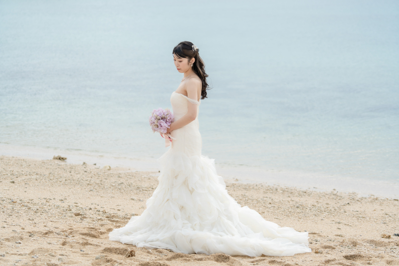 マーメイドドレスが映える新婦様の美しいソロカット