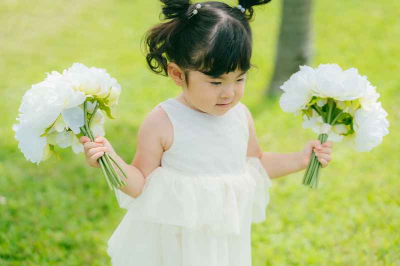 大きなブーケを持って♡