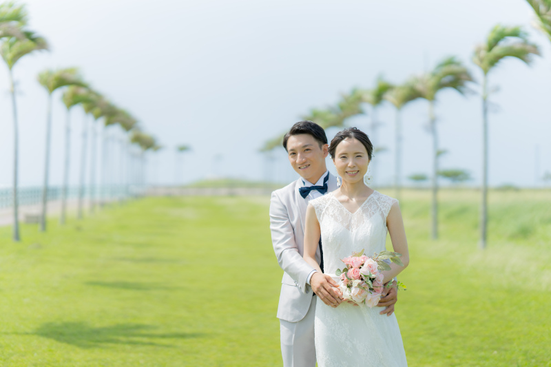 沖縄ならではのウエディングフォト♡