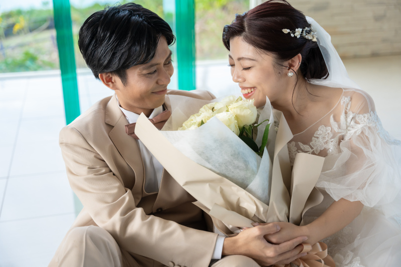 花束に包まれる幸せな時間