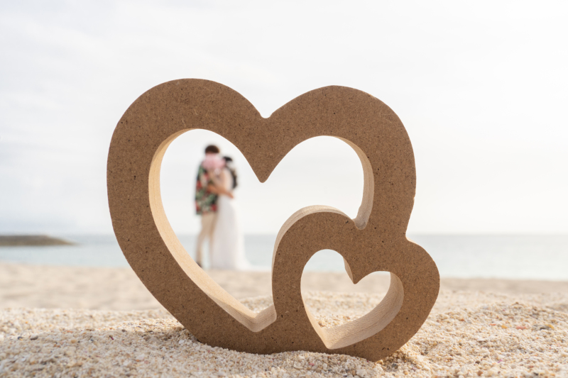 ハートの中に♡