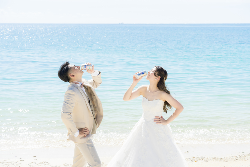 ビール片手に!笑