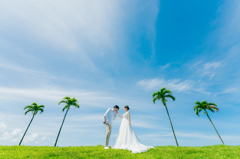 ヤシの木の真ん中で♡