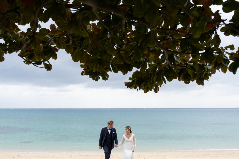 寄り添い語り合う木漏れ日に包まれた優しい時