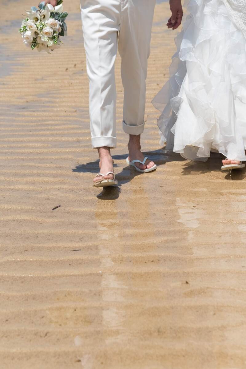 ビーチサンダルで♪