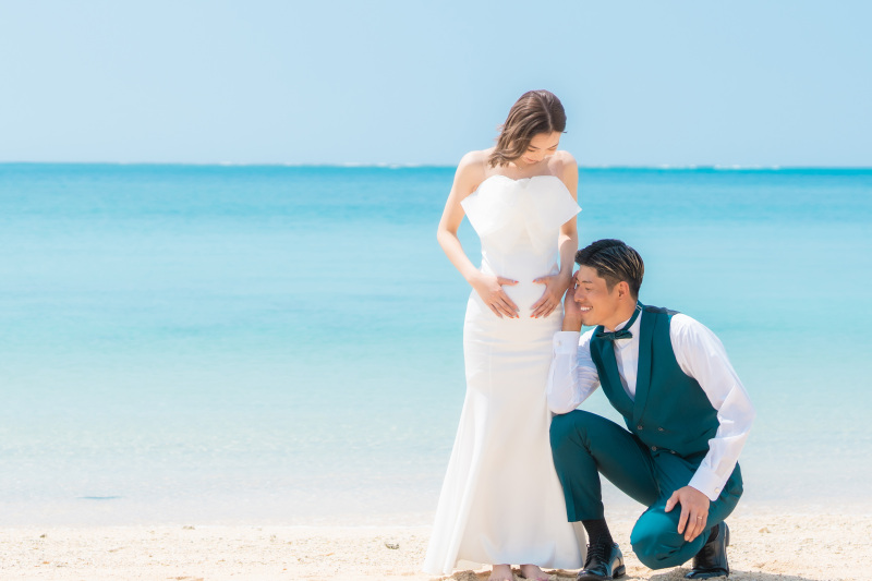 マタニティさん向け！ビーチ＆スタジオ・ドレス2着特典付きプランでお得に撮影！【10月末成約限定!7大特典プレゼント】