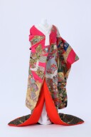 相良手刺繍　のしめに花車