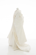 松桜花地紙に鶴