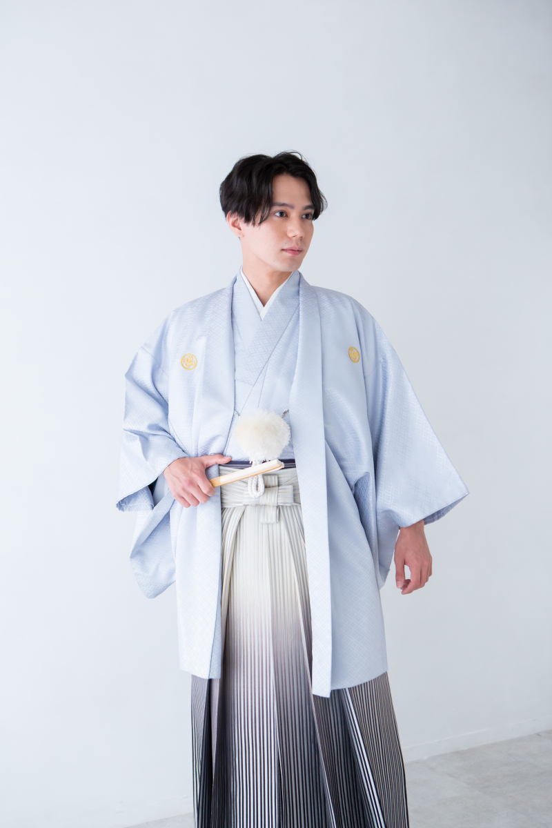 紋付袴　グレー