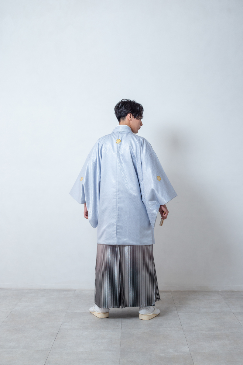 紋付袴　グレー