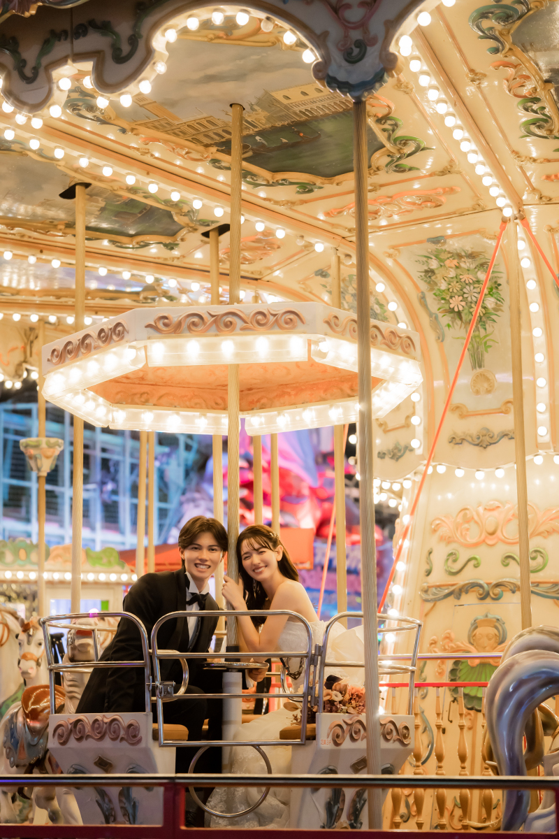 メリーゴーランドに乗りながら撮影が叶う