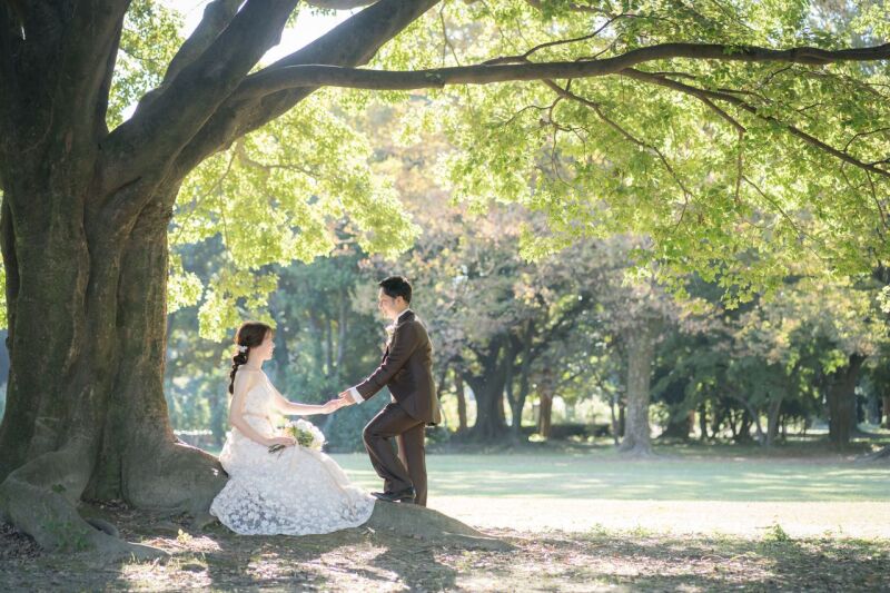 【庄内緑地　全データプラン】緑豊かな公園でナチュラルフォトウェディング