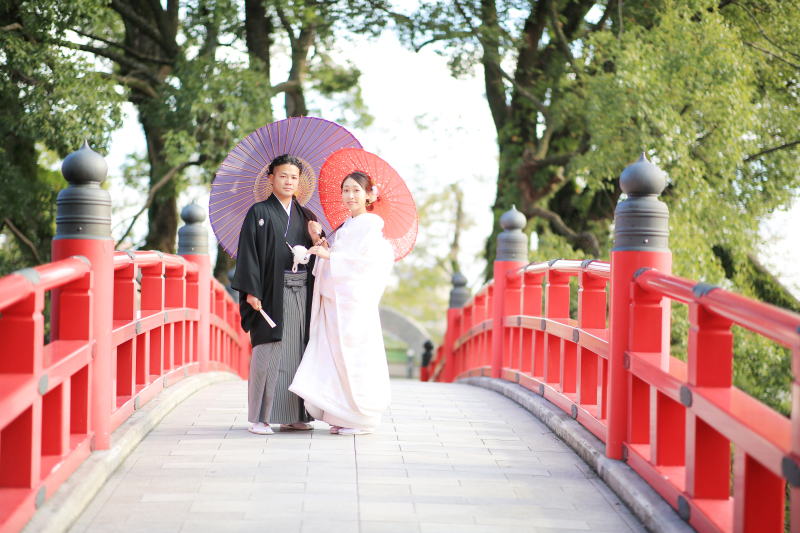 和傘を使って・・