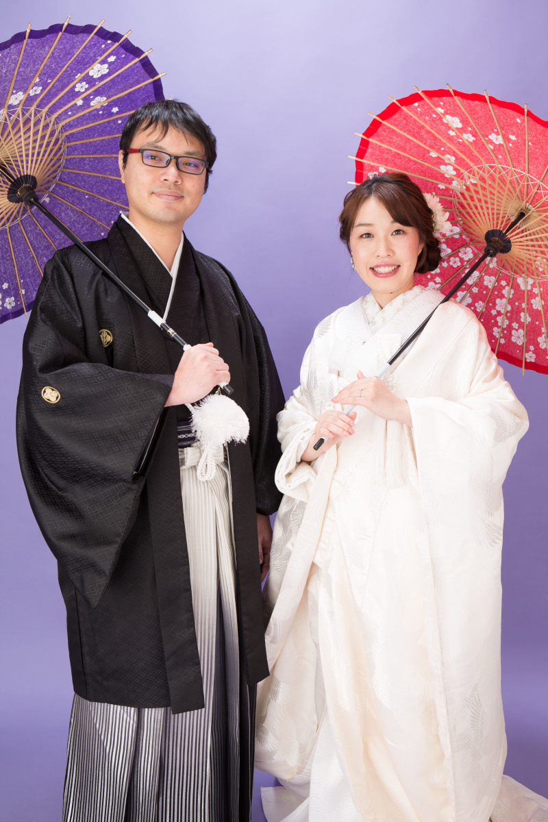 和傘を使って☆