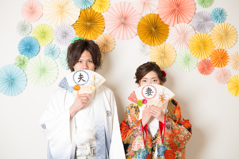 ラストはカラフルペーパーの背景で♡