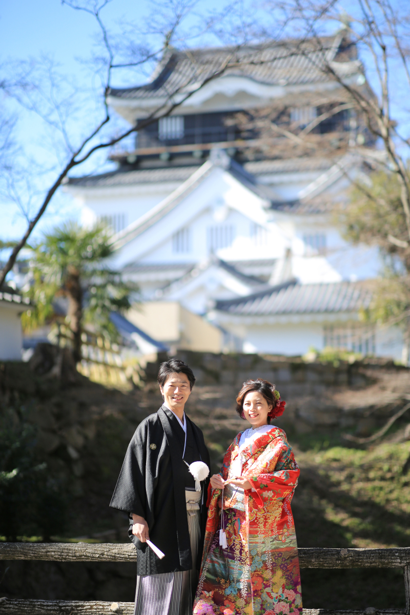 岡崎城を背景に☺︎