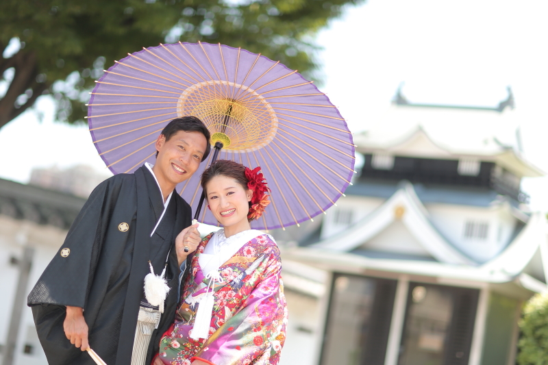 岡崎城を背景に♡