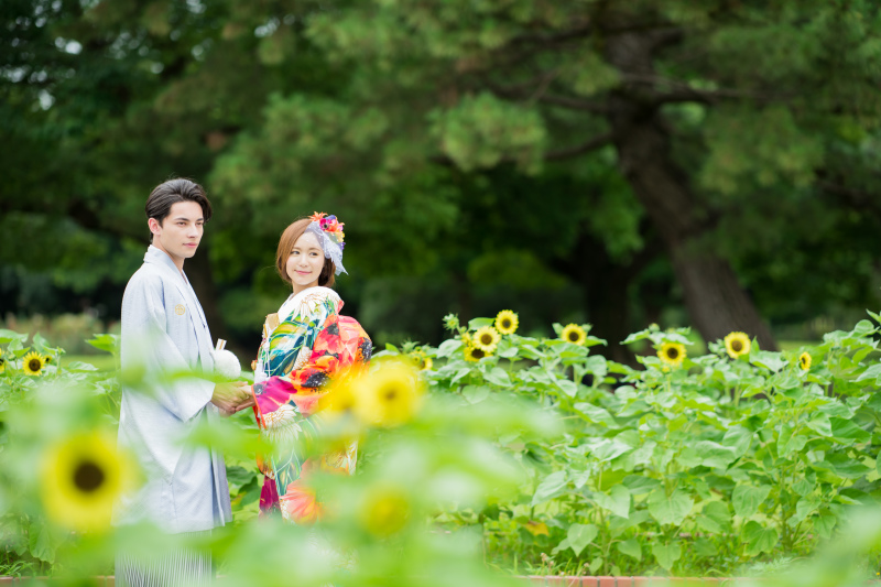 ひまわり畑で♡