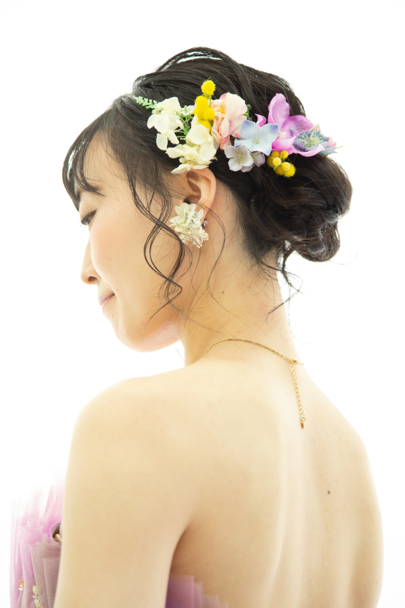 花冠風アップヘア