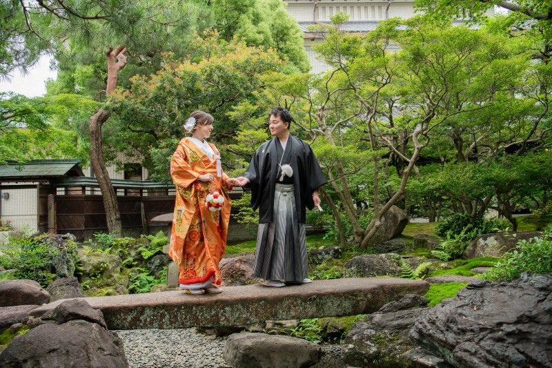 小さい橋の上で撮影