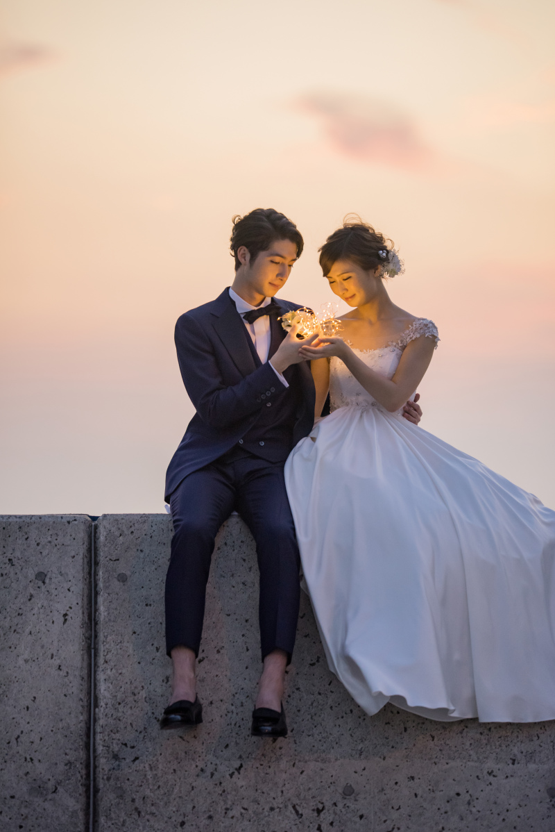 ニュアンスカラーの優しい夕焼け