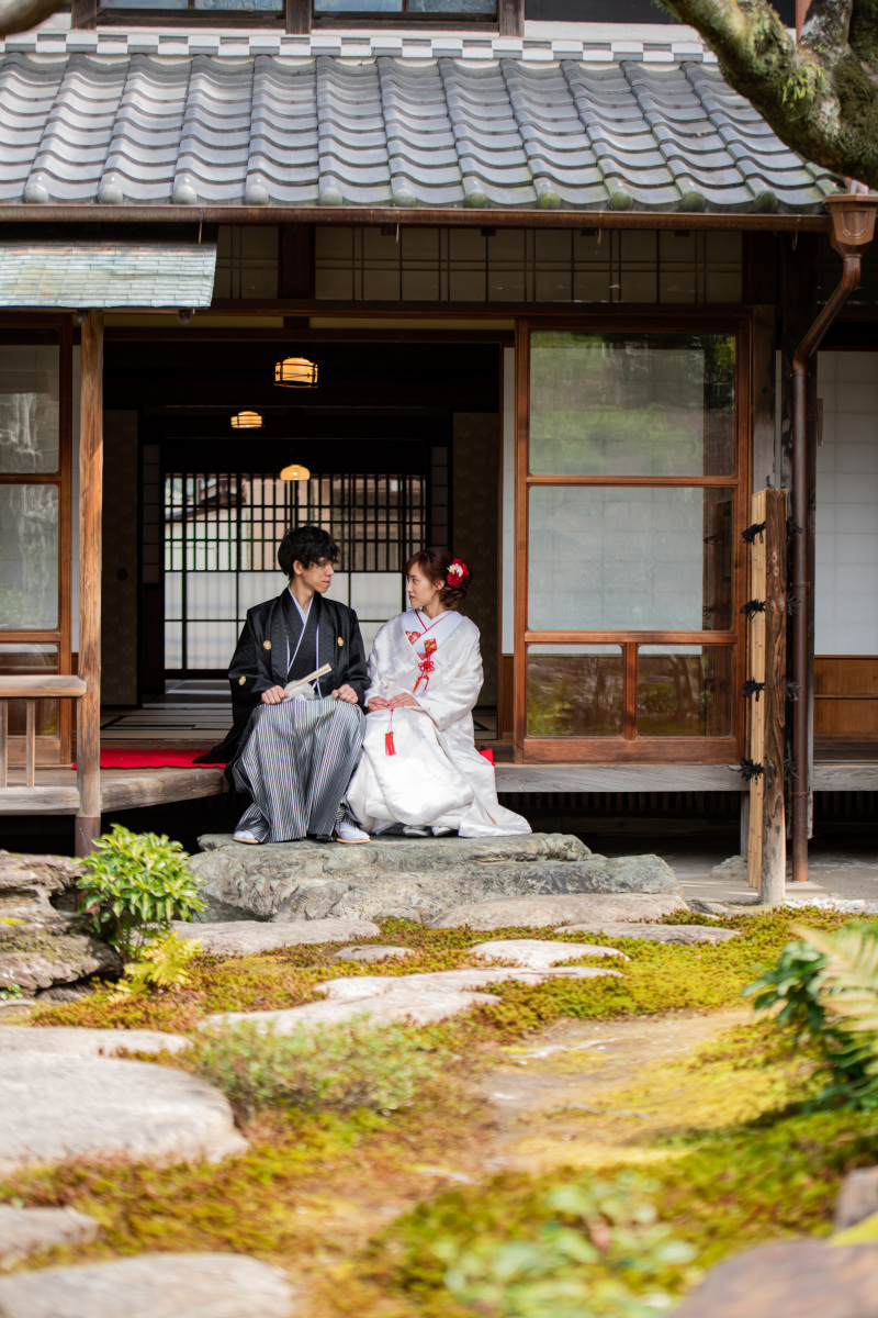 外で撮影した後は縁側で