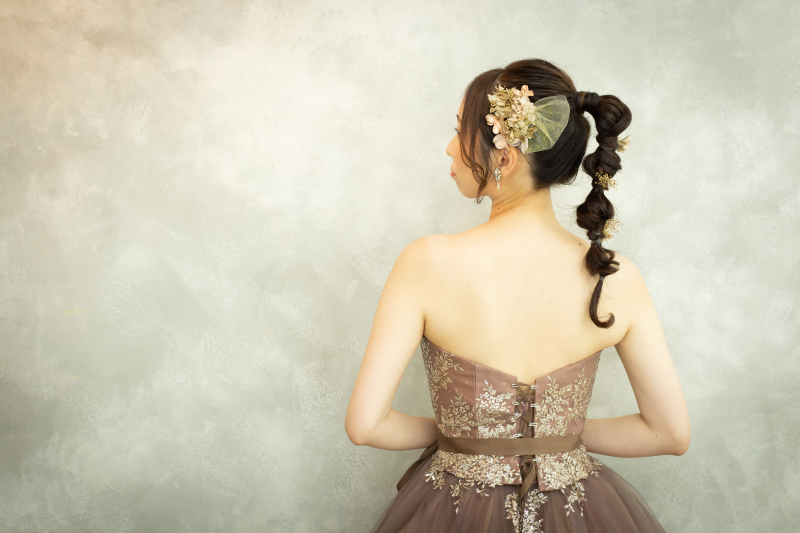 ドライフラワーのヘッドアクセサリー