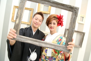 和装ならではの角隠し！綿帽子！