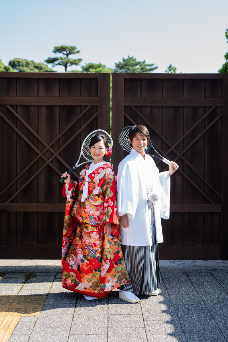 持込みラケットを使って