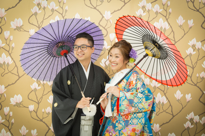 和の小物を使って