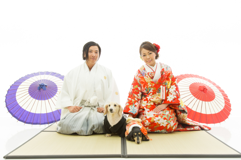 一緒に正座のポーズ