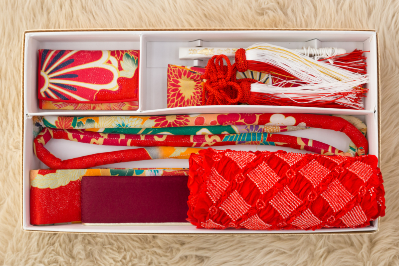 花嫁和装5点セット　レッド柄