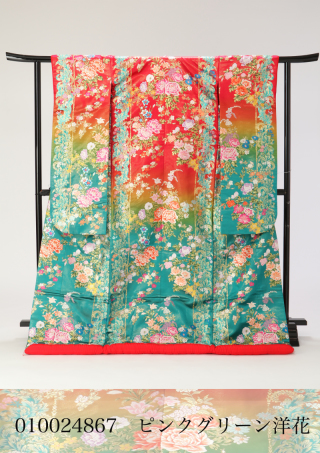 ピンクグリーン洋花