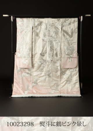 熨斗に鶴ピンク暈し