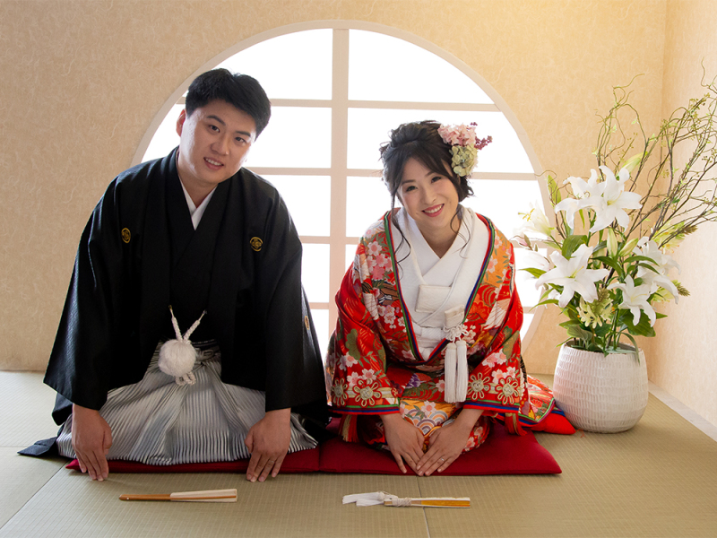 和装コーナーでしっかり正座も！