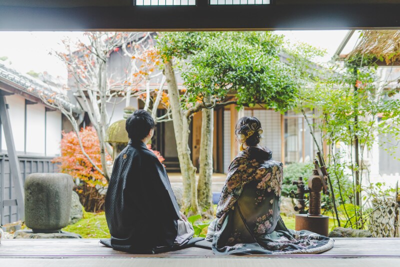 お庭を見つめて