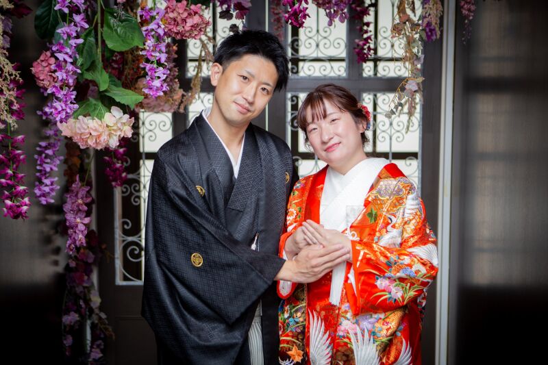 スタジオ入口お花コーナー