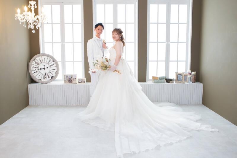 挙式前にスタジオ前撮りスタート