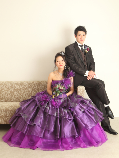 2着目はパープルのカラードレス♪