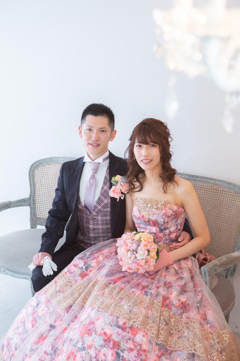 スタジオフォト カラードレスにチェンジ