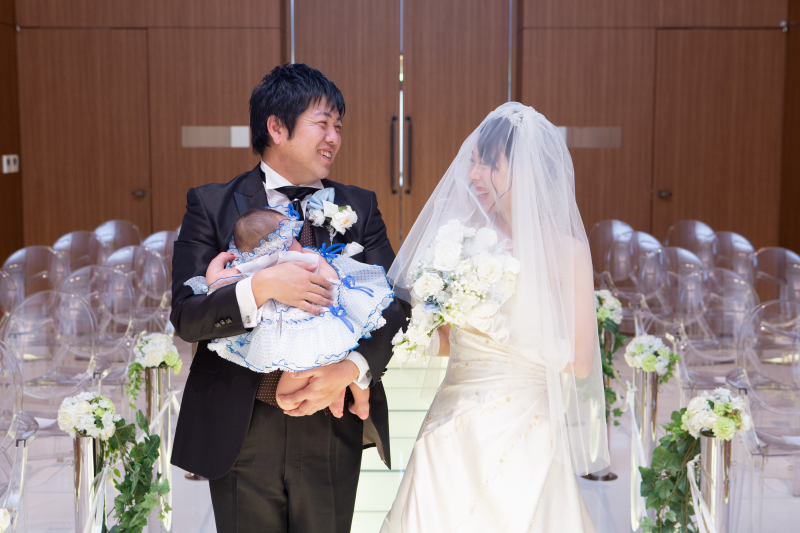 お子様と3人で入場♡