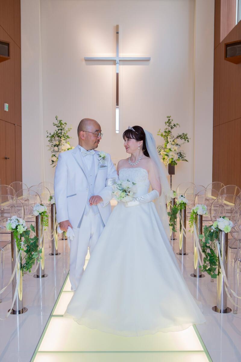 挙式シーン後にお二人での撮影