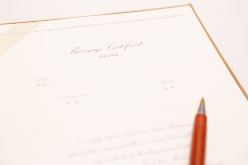 結婚証明書もお持ち帰りいただけます