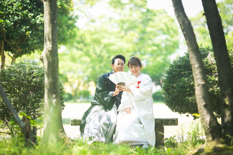 【ロケーション和装シンプルパック】これからの季節にぴったり！緑や紅葉を楽しめる公園での撮影！