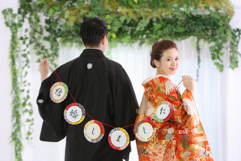 スタジオで和装撮影