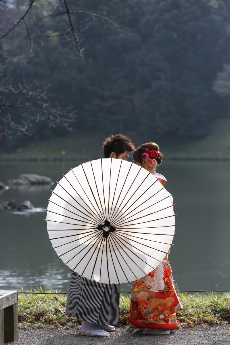 番傘を使った演出