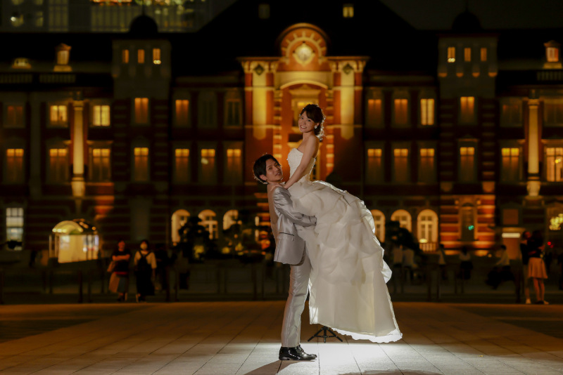 洋装ナイトロケーション撮影