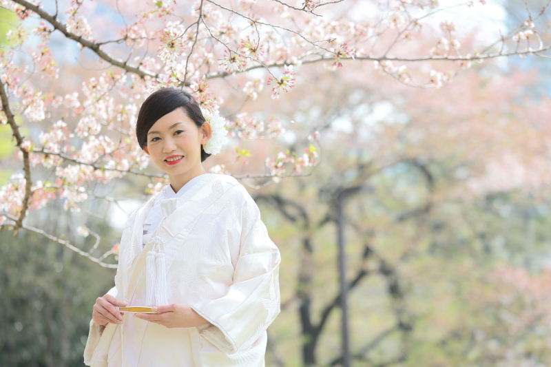 さくらをバックに